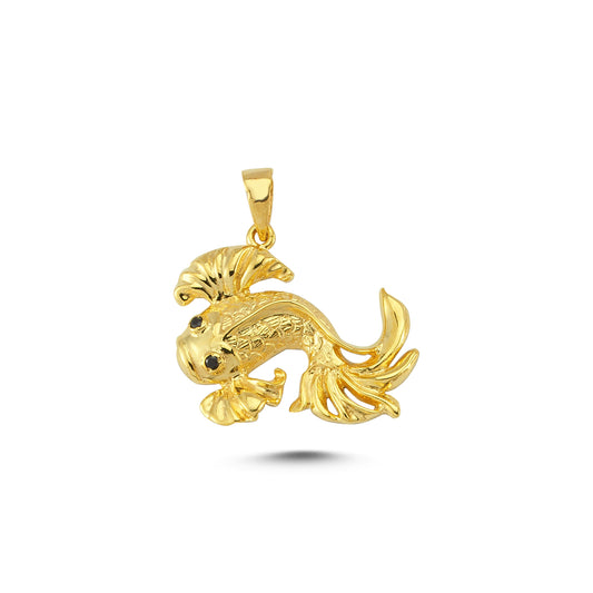 14K Gold Fish Animal Charm Necklace