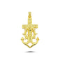 14K Gold  Anchor Mariner Holy Cross Charm Necklace