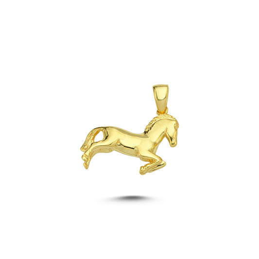 14K Gold Horse Animal Charm Necklace