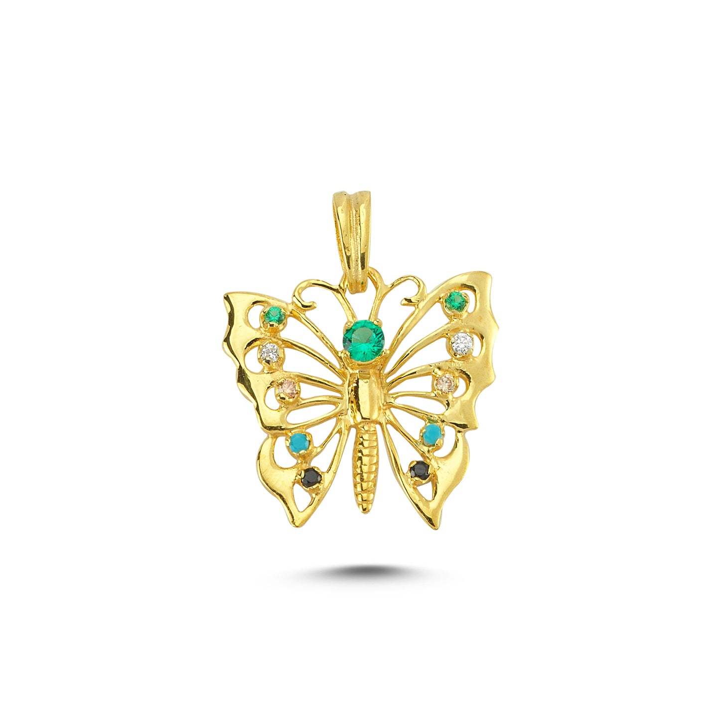 14K Gold Butterfly Animal Charm Necklace