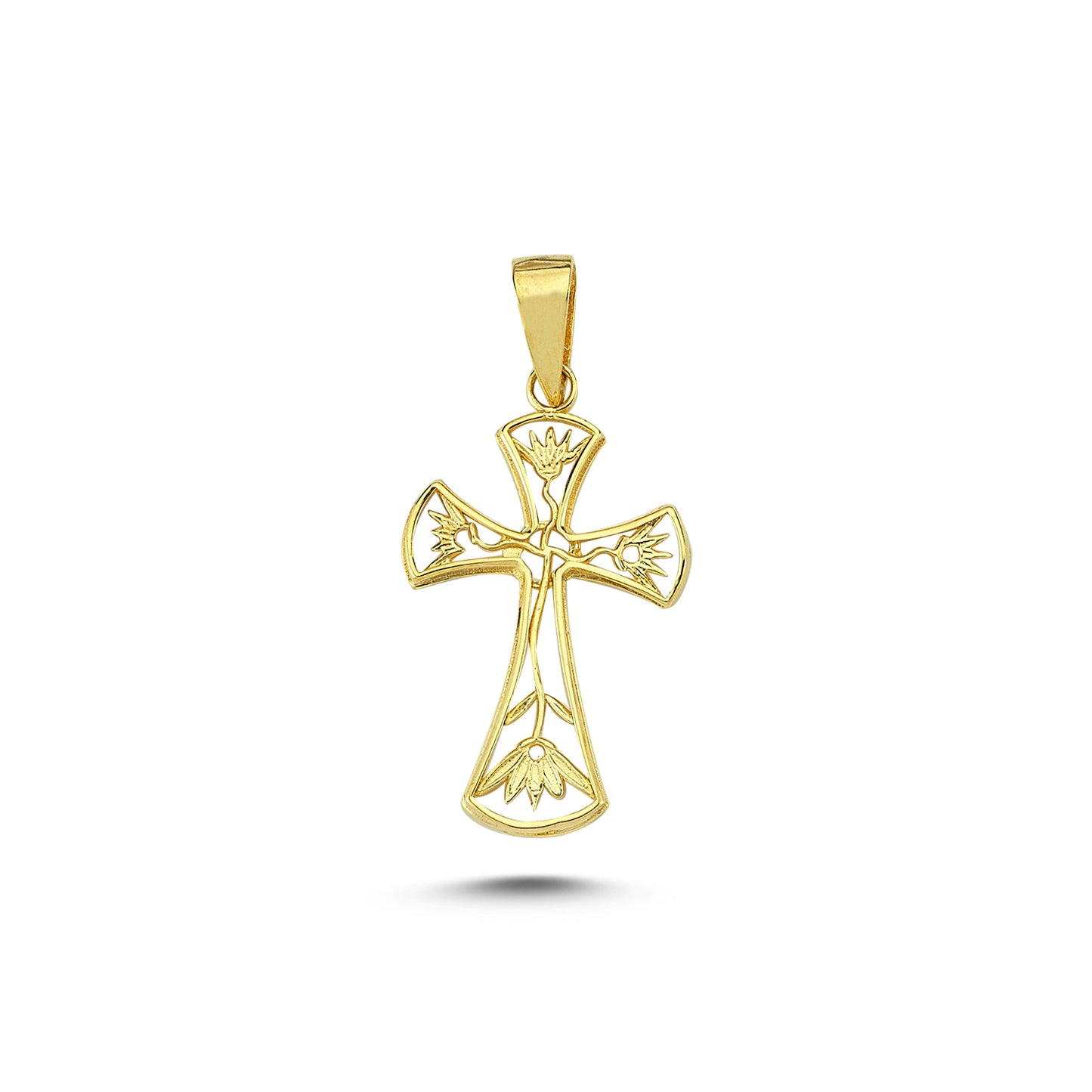 14K Gold Filigree Cross Pendant