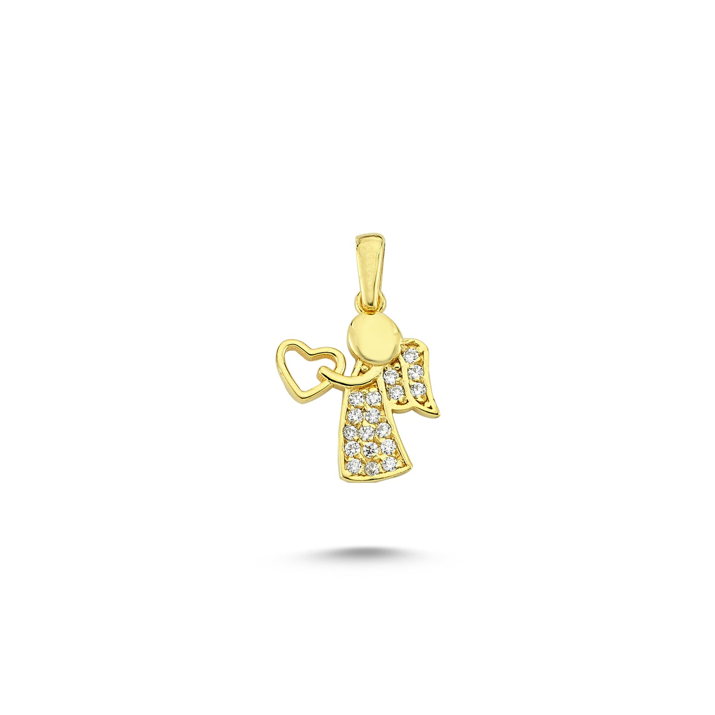 14K Gold Angel Heart Charm Necklace (Kopya)