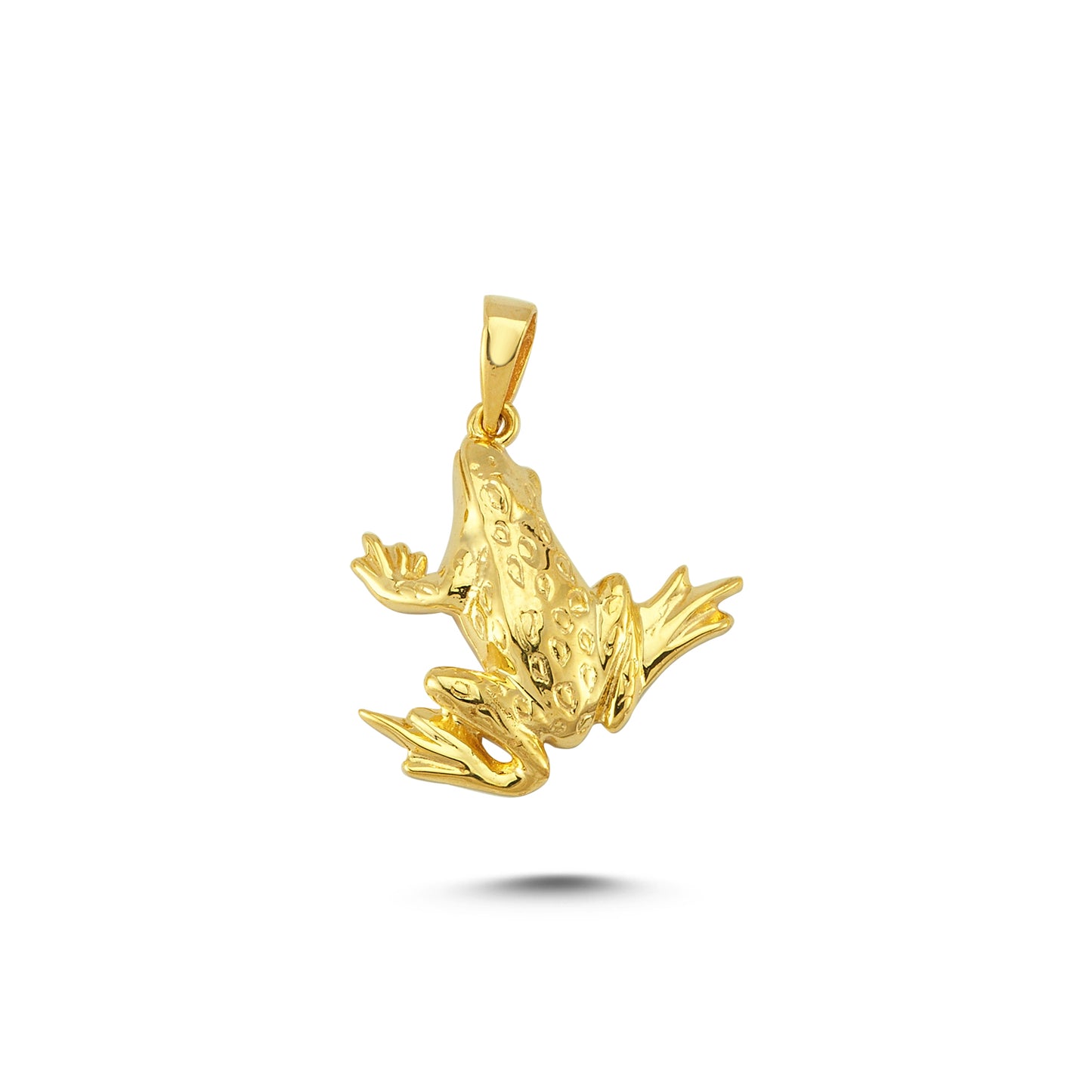 14K Gold Frog Animal Charm Necklace