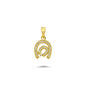 14K Gold Horseshoe Charm Necklace