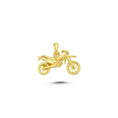 14K Gold Motorcycle Charm Necklace