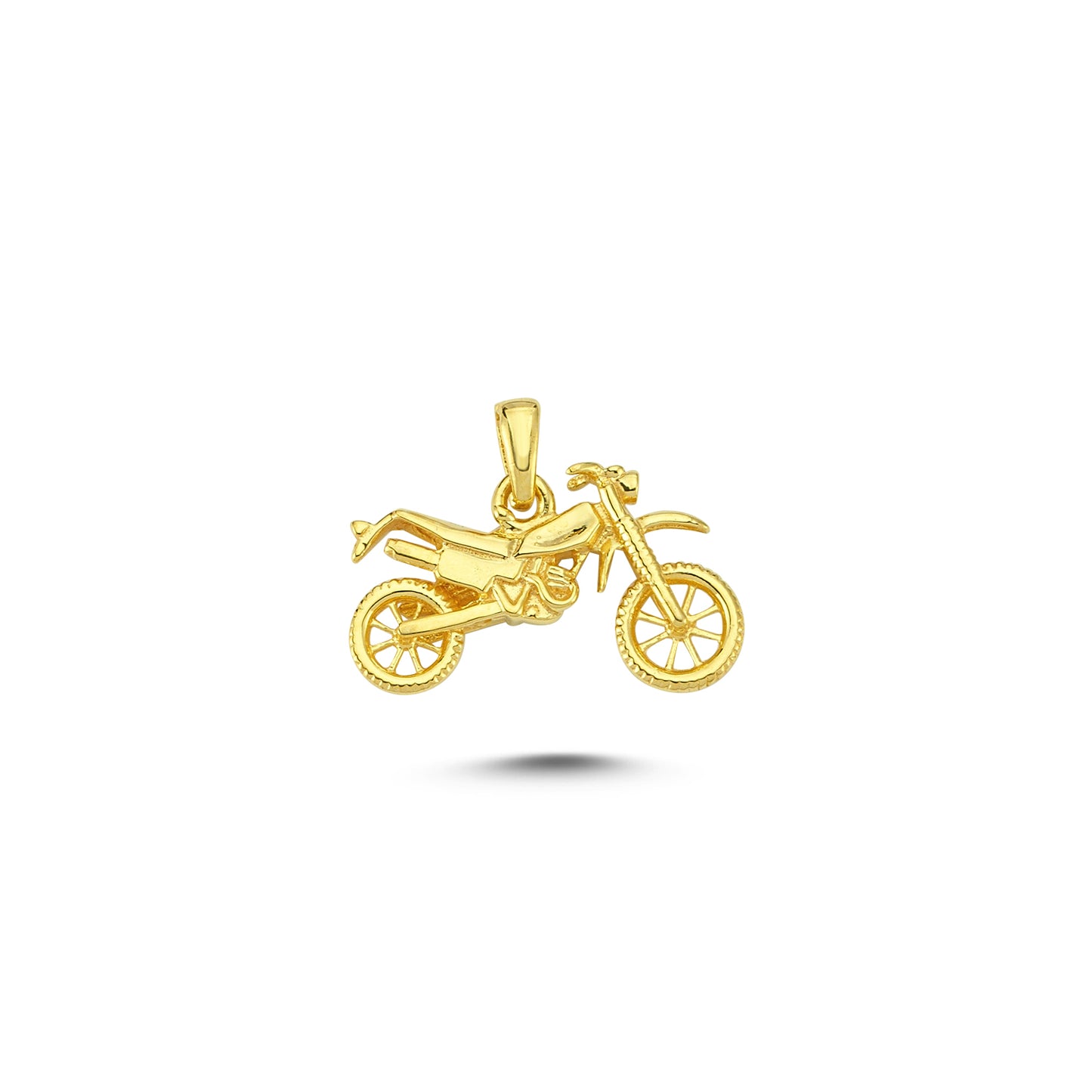 14K Gold Motorcycle Charm Necklace