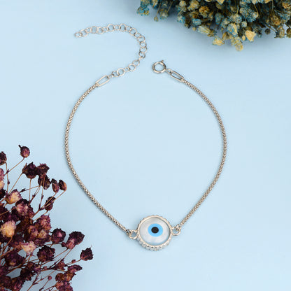 925 Sterling Silver Evil Eye Necklace Bracelet Jewellery Set