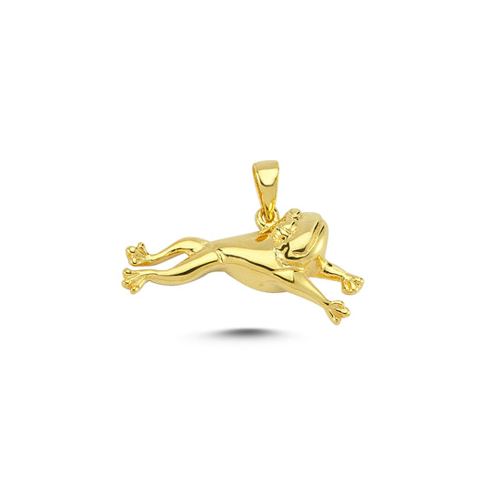 14K Gold Frog Animal Charm Necklace