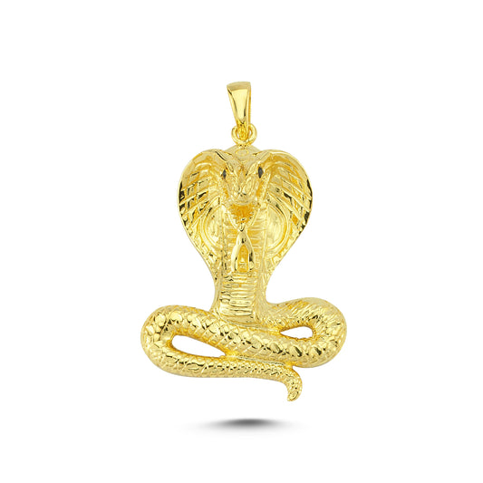 14K Gold Cobra Snake Animal Charm Necklace