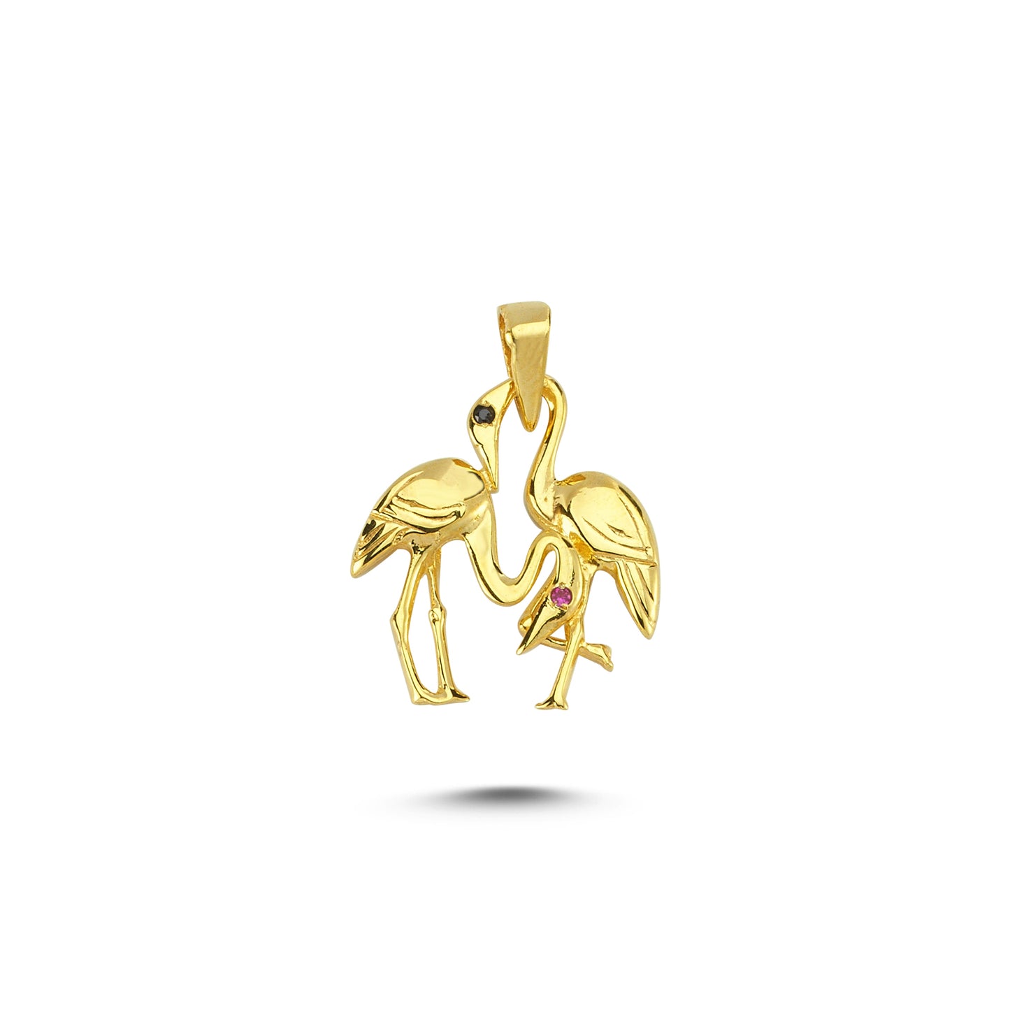 14K Gold Flamingo Animal Charm Necklace