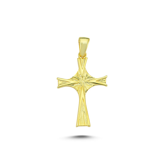 14K Gold Big Christ Charm Necklace