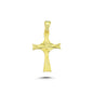 14K Gold Big Christ Charm Necklace