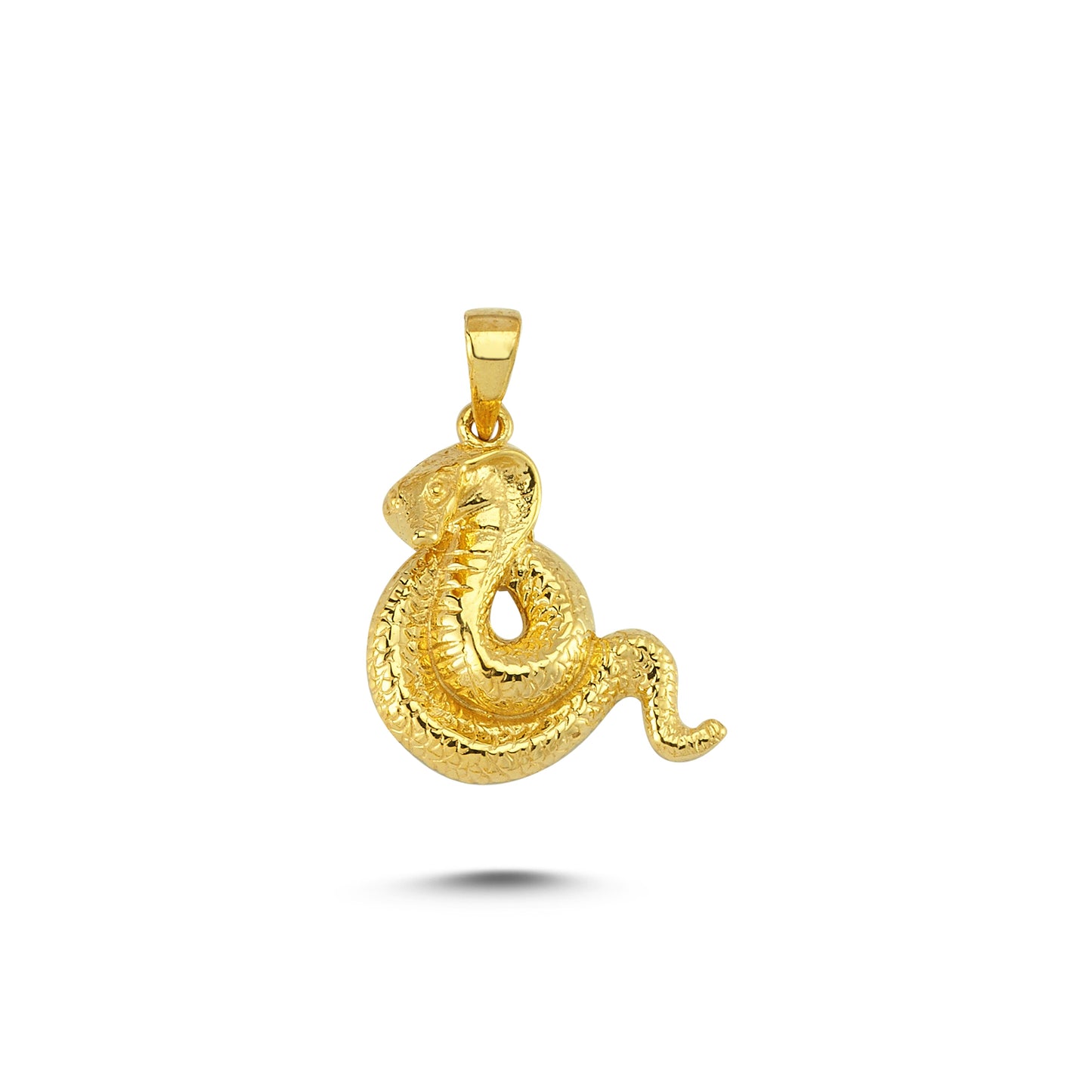 14K Gold Cobra Snake Animal Charm Necklace