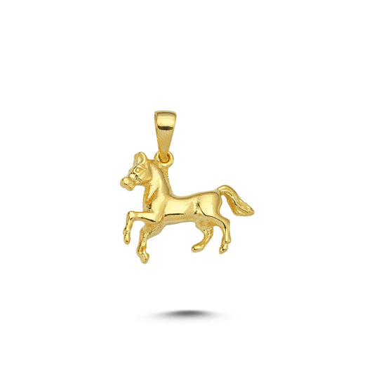 14K Gold Horse Animal Charm Necklace