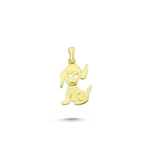 14K Gold Dog Animal Charm Necklace