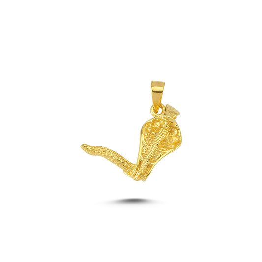 14K Gold Cobra Snake Animal Charm Necklace