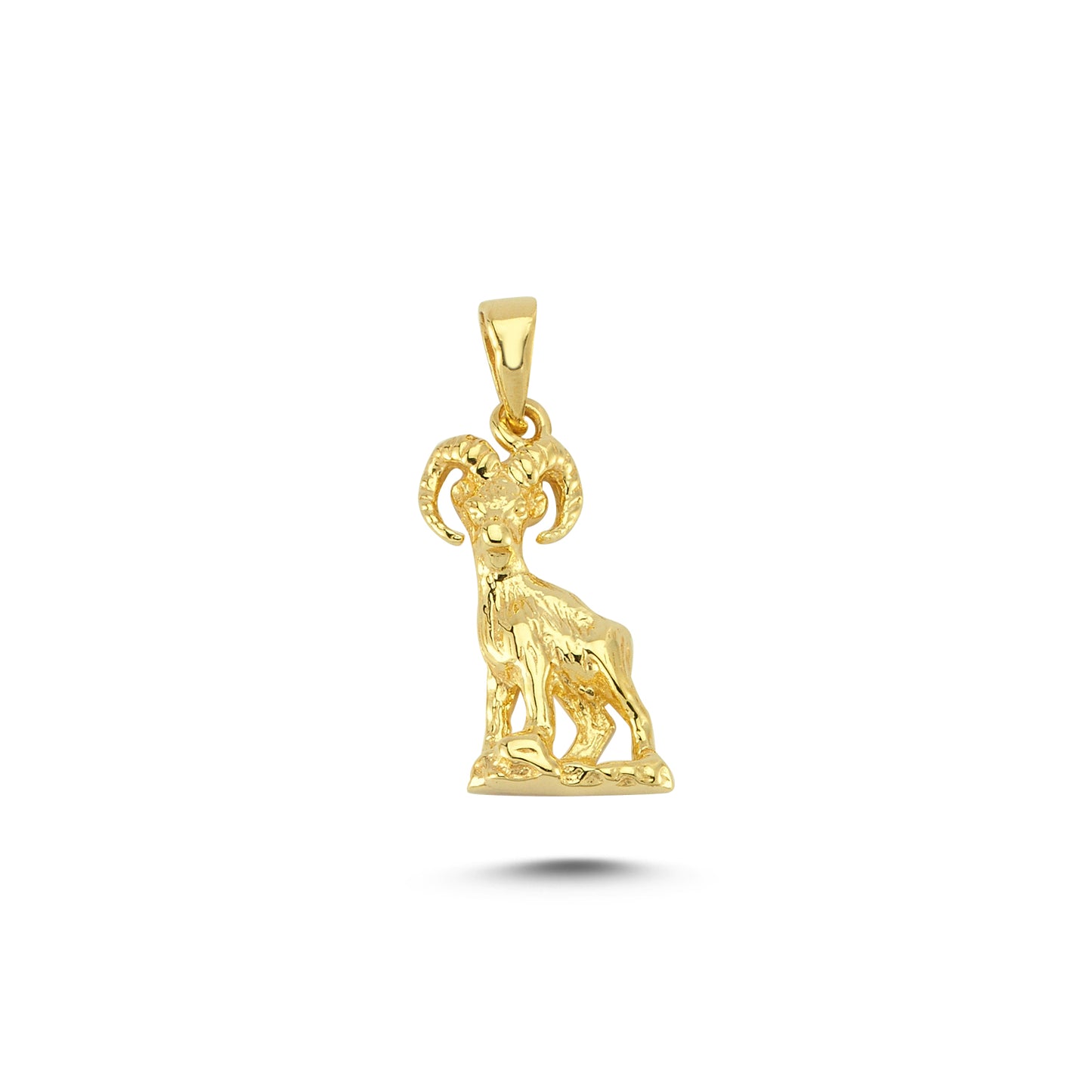 14K Gold Ram Animal Charm Necklace