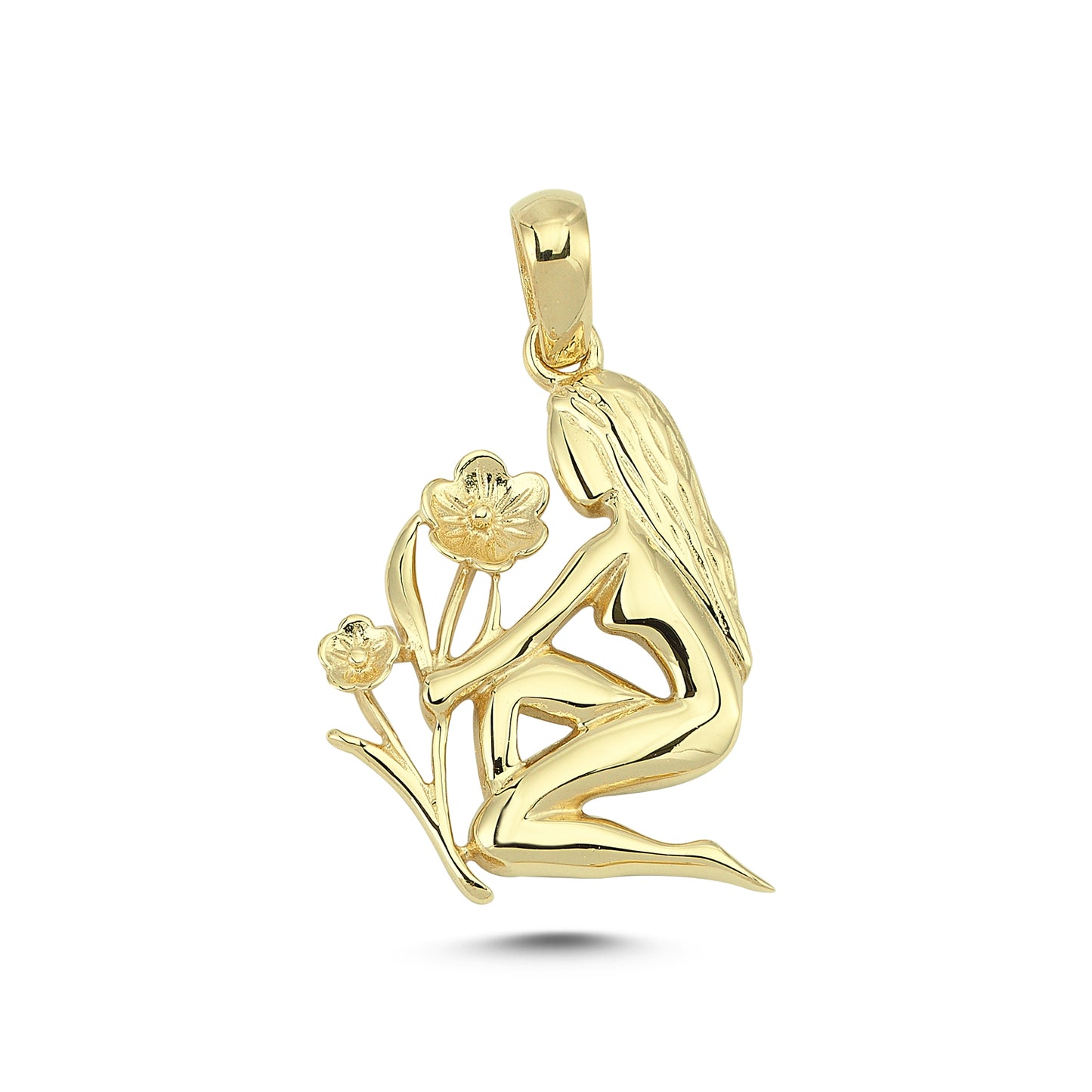 14K Gold Virgo Charm Necklace