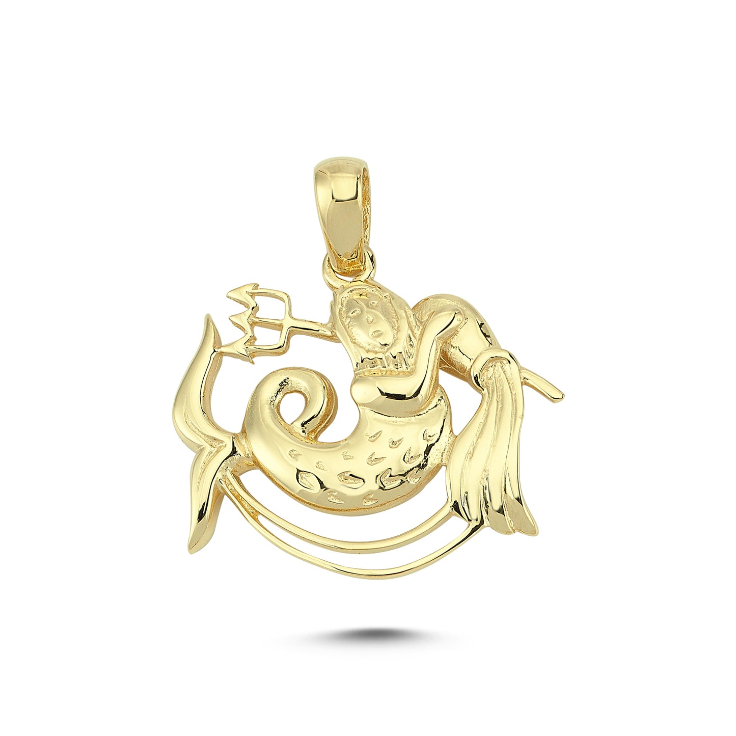 14K Gold Aquarius Charm Necklace