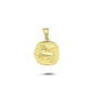 14K Gold Aries Zodiac Coin Charm Necklace