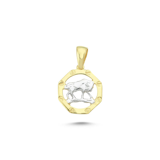 14K Gold Taurus Charm Necklace