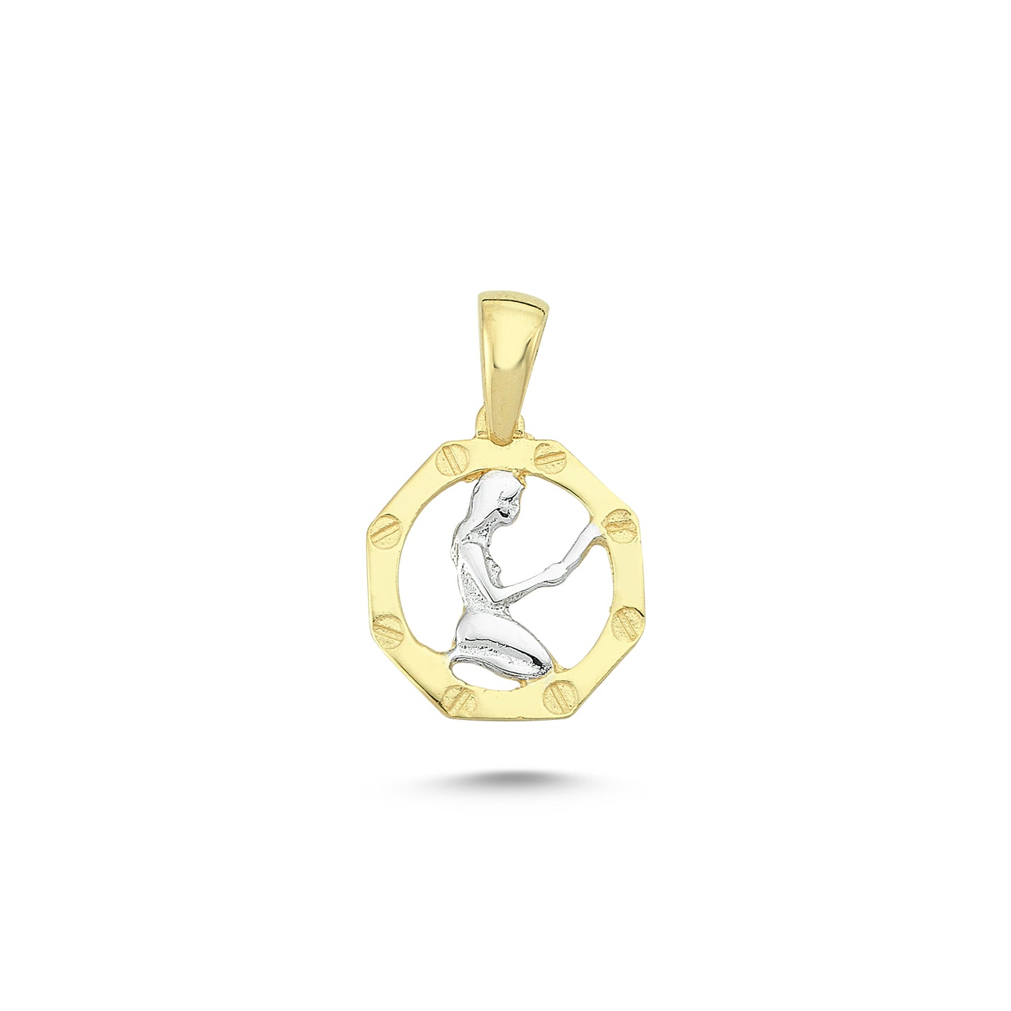 14K Gold Virgo Charm Necklace