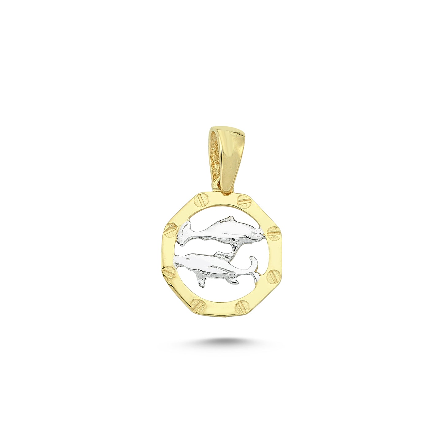 14K Gold Pisces Charm Necklace