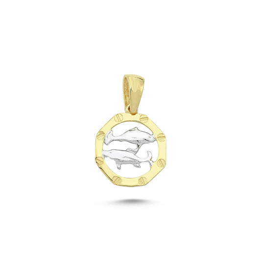 14K Gold Pisces Charm Necklace