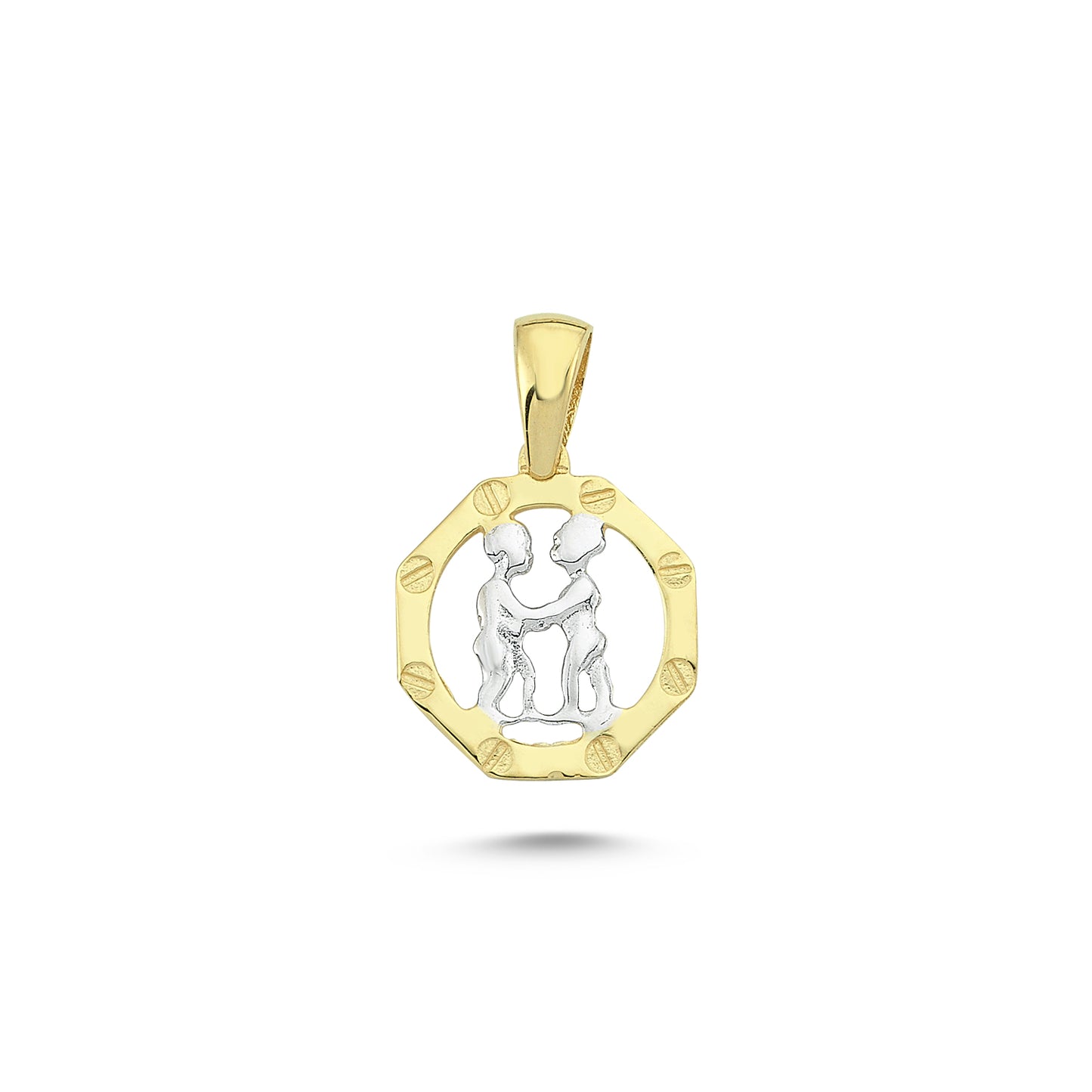 14K Gold Gemini Charm Necklace