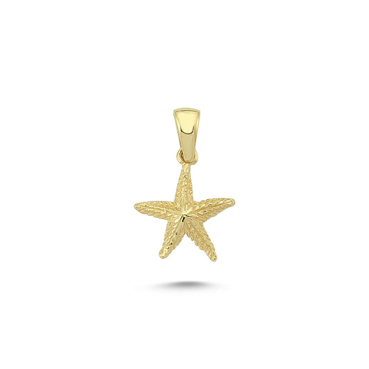 14K Gold Starfish Animal Charm Necklace