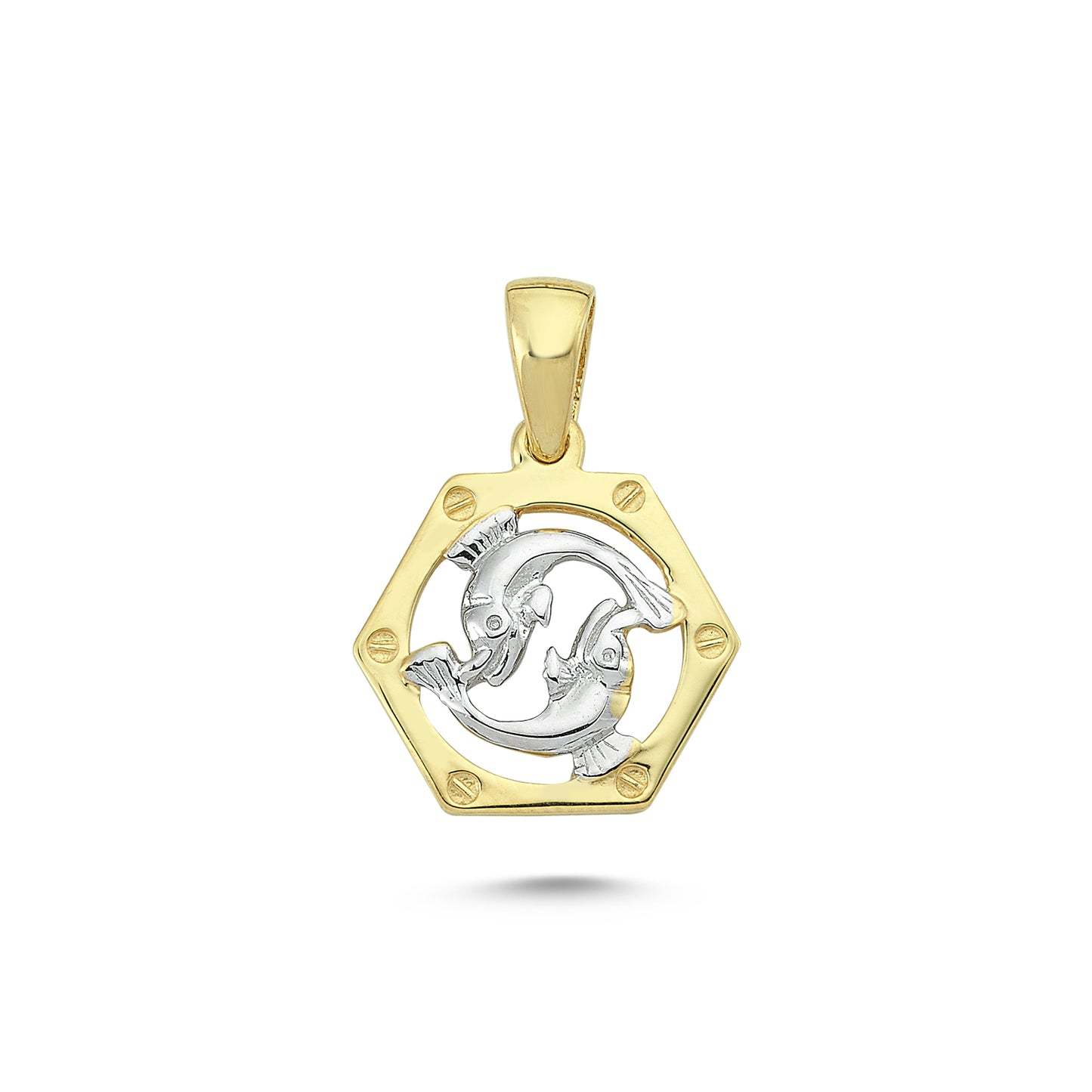 14K Gold Pisces Charm Necklace