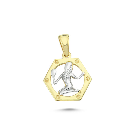 14K Gold Virgo Charm Necklace