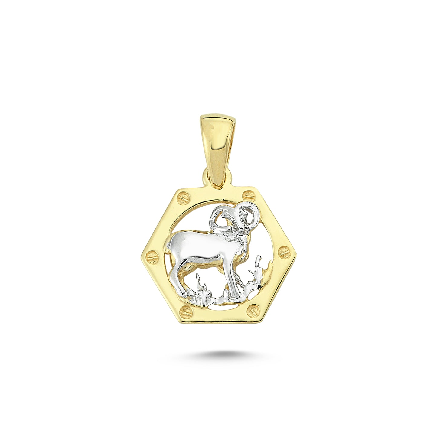 14K Gold Aries Charm Necklace