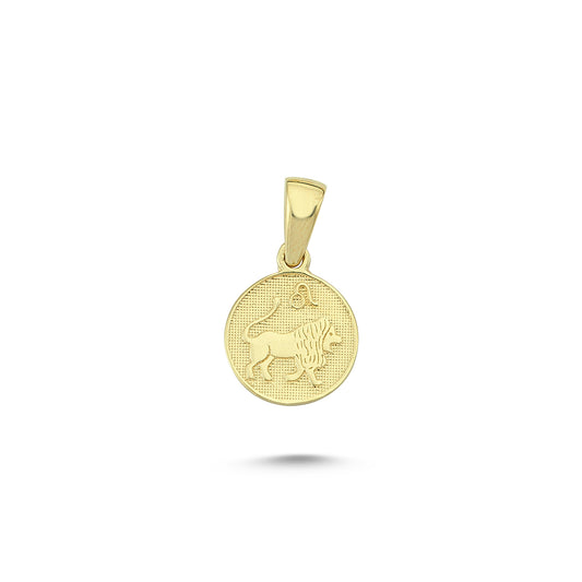 14K Gold Leo Coiın Charm Necklace