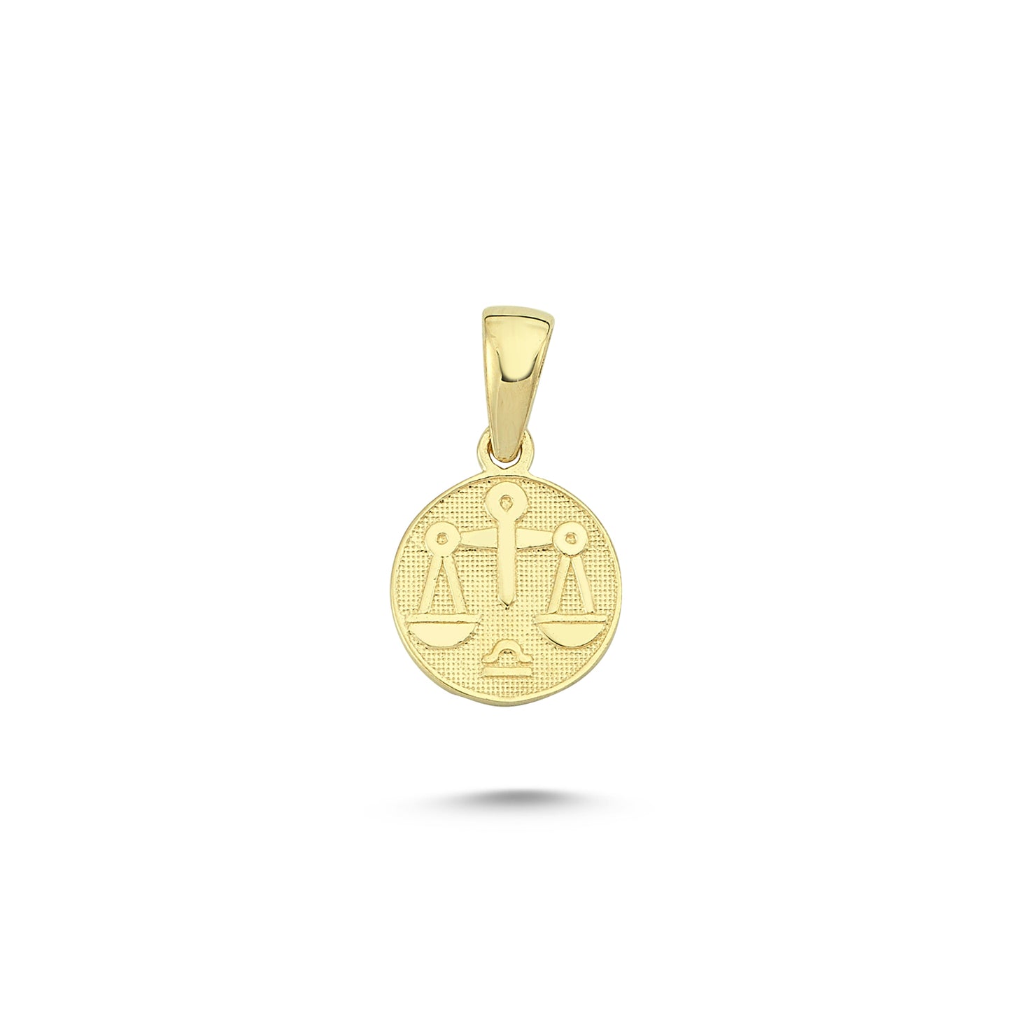 14K Gold Libra Coiın Charm Necklace