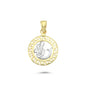 14K Gold Aquarius Charm Necklace