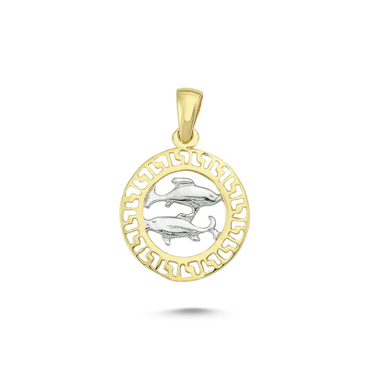 14K Gold Pisces Charm Necklace