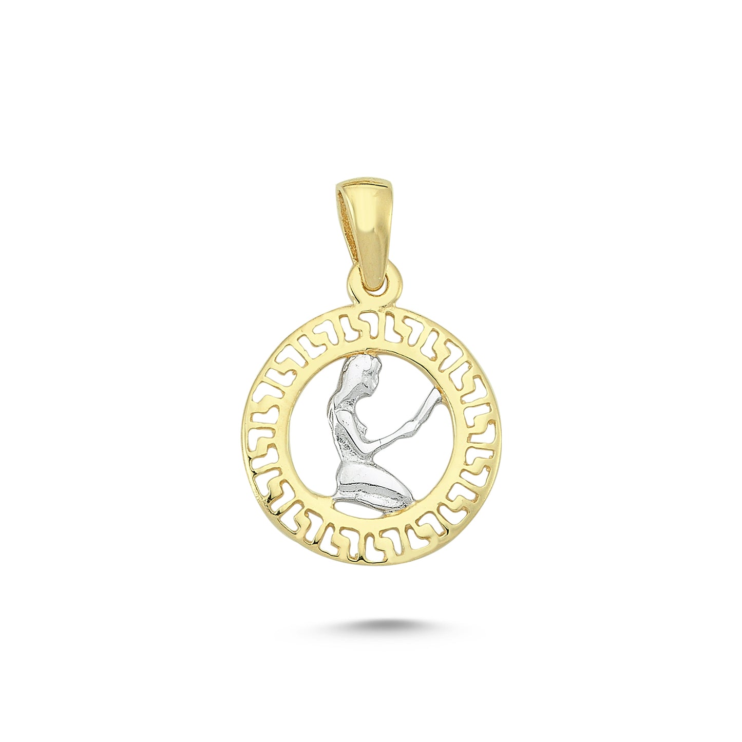 14K Gold Virgo Charm Necklace