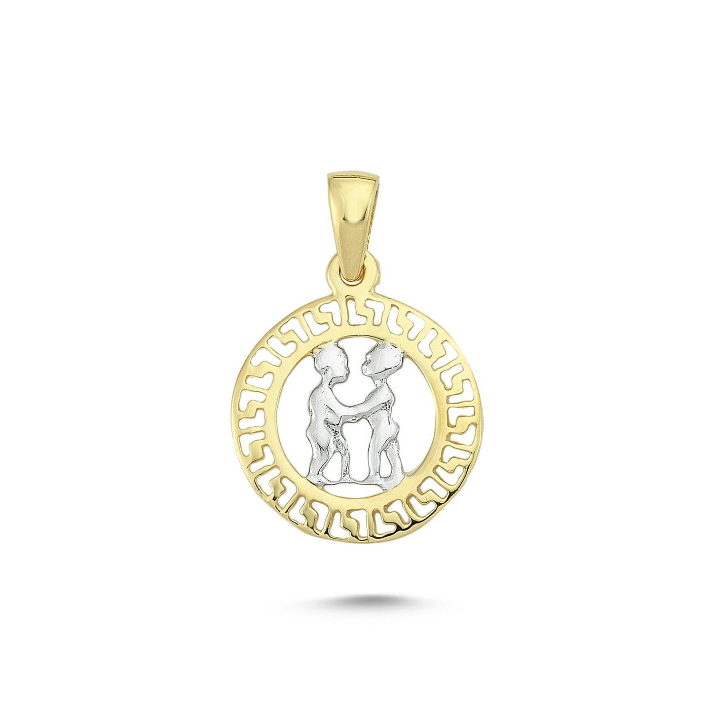 14K Gold Gemini Charm Necklace