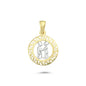 14K Gold Gemini Charm Necklace