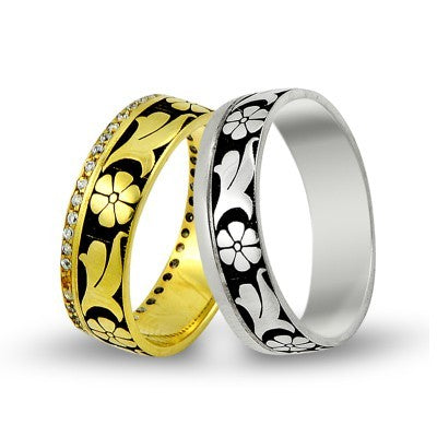 14K Gold Art Design Wedding Band Ring