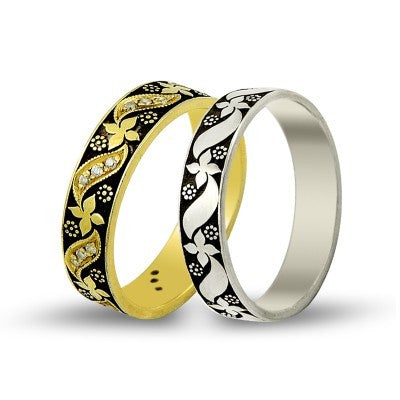 14K Gold Art Design Wedding Band Ring