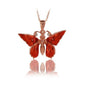 14K Rose Gold Red Butterfly Necklace