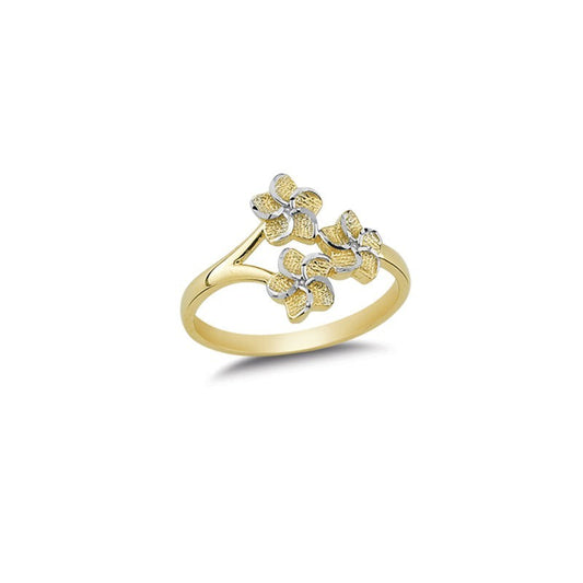 14K Solid Gold Art Design Fashion Flower Ladies Ring