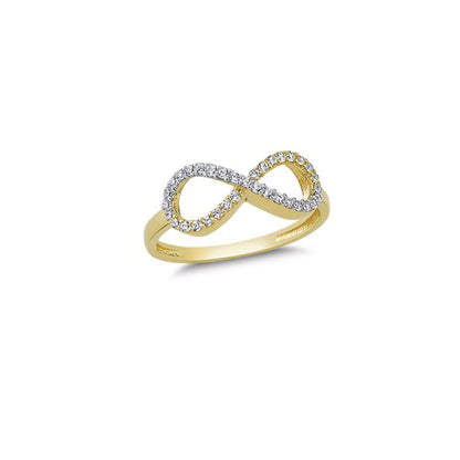 14K Solid Gold Art Design Fashion Infinity Ladies Ring