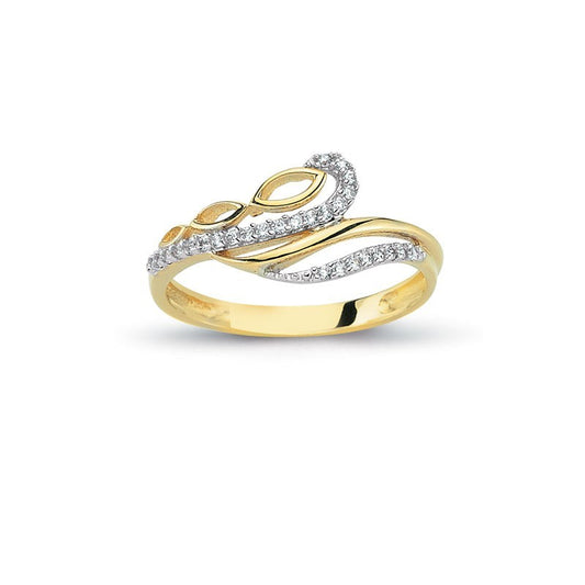 14K Solid Gold Art Design Fashion Ladies Ring