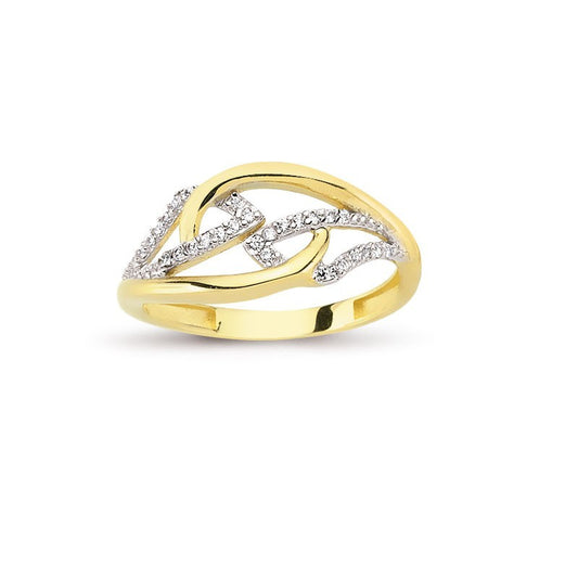 14K Solid Gold Art Design Fashion Ladies Ring