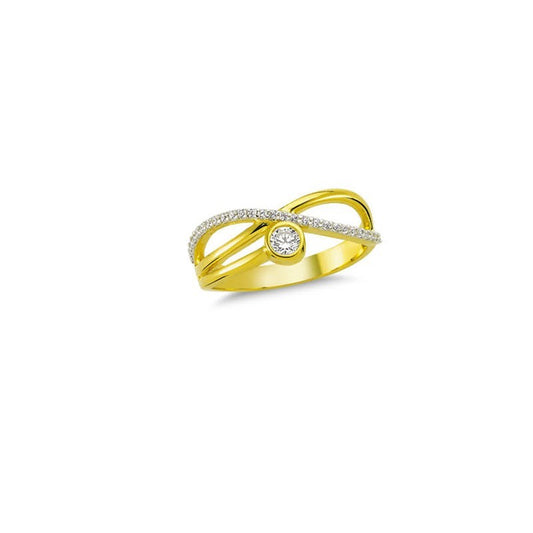 14K Solid Gold Art Design Fashion Solitaire Ladies Ring