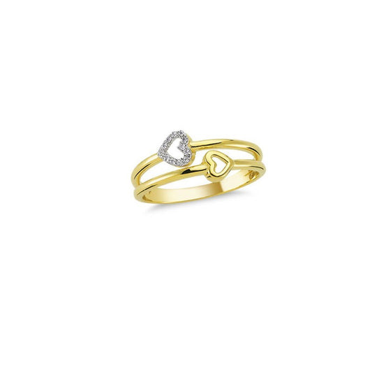 14K Solid Gold Art Design Fashion Heart Ladies Ring