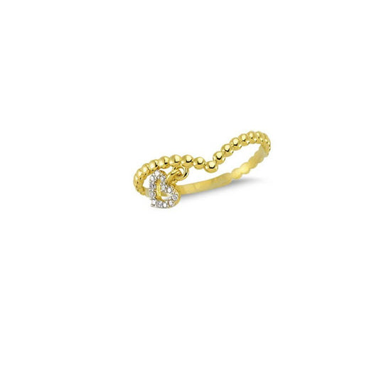 14K Solid Gold Art Design Fashion Love Ladies Ring